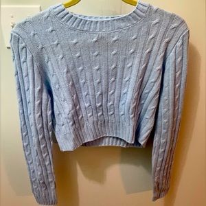 Blue H&M women size medium cropped shirt
